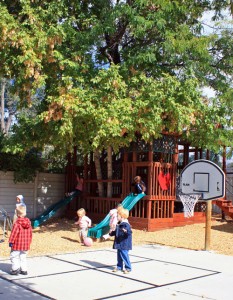 Newcastle School has unique outdoor playground and preschool students run, jump and climb every day.