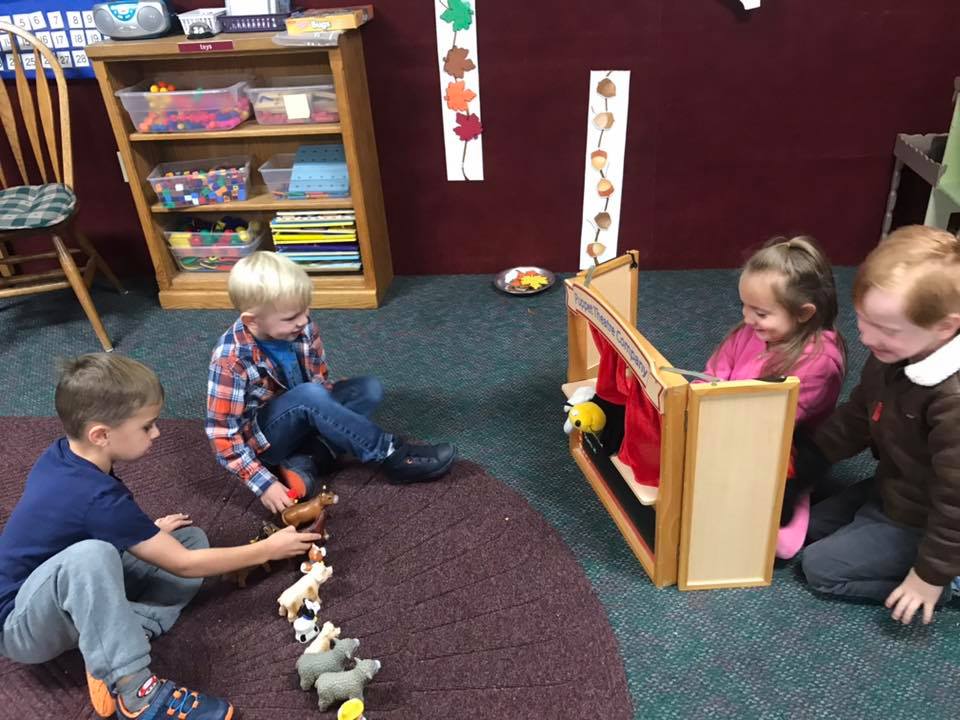 classroom puppet show Newcastle School